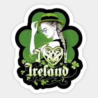 I love Ireland Woman Saint Patricks Day Celebration Sticker